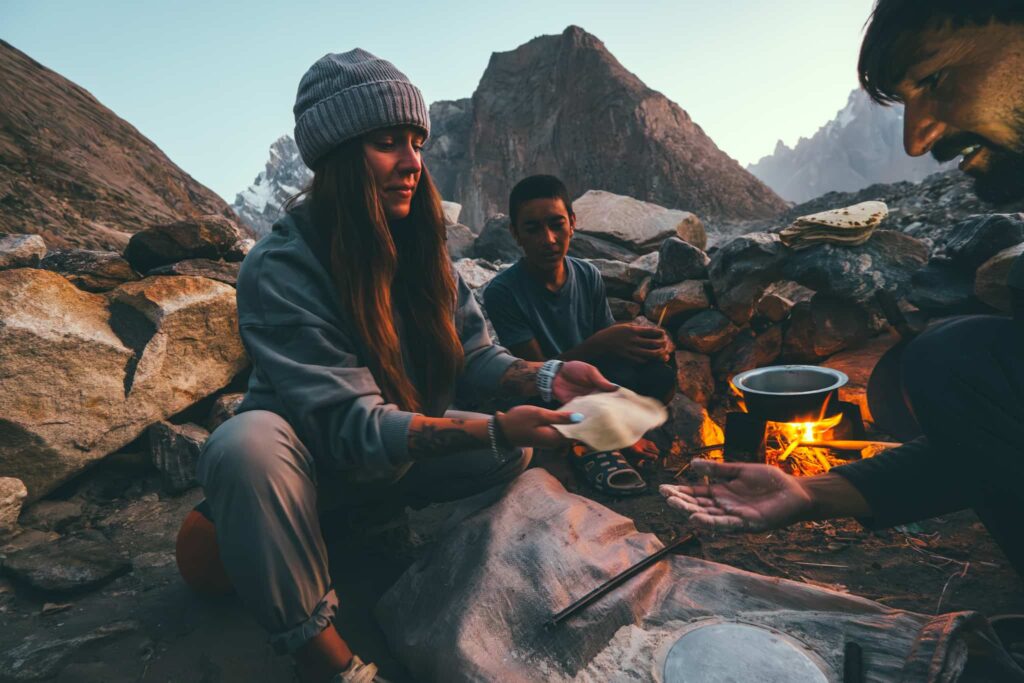 cooking on K2 Base camp trek