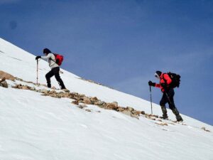 Hikers in the snow