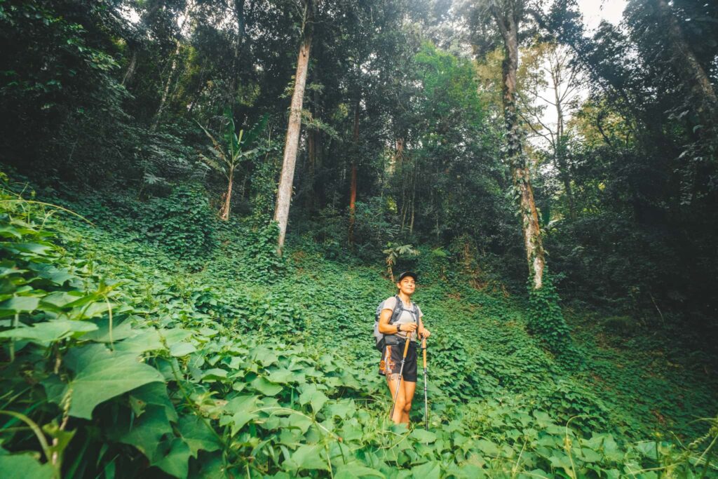Tourist in the jungle of Papua New Guinea