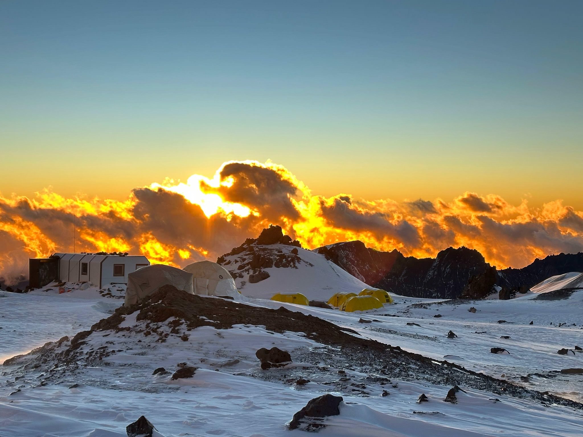 Sunrise on Aconcagua expedition