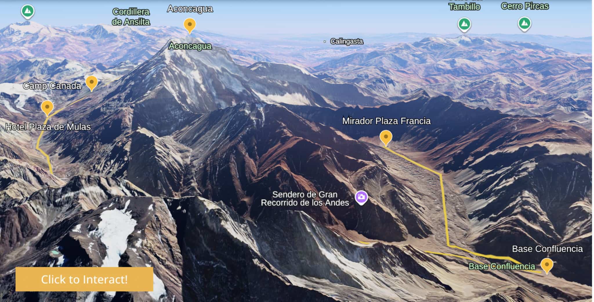 aconcagua google earth map
